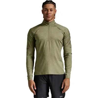 2XU Aero 1/2 Zip M Mellanlager Tröja Hunter Green/Black Reflective, XL