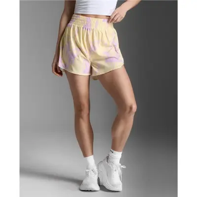 2XU Aero Hi-Rise 4 Inch Shorts Pixel Lemon/White Reflective - S