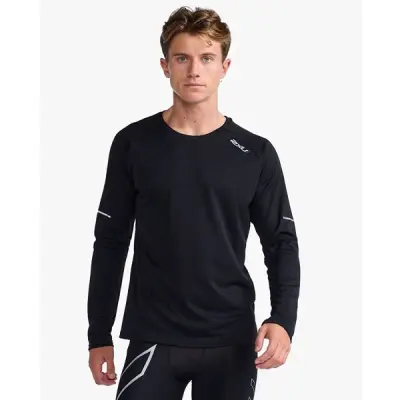 2XU Aero L/S Men Black/Silver Reflective