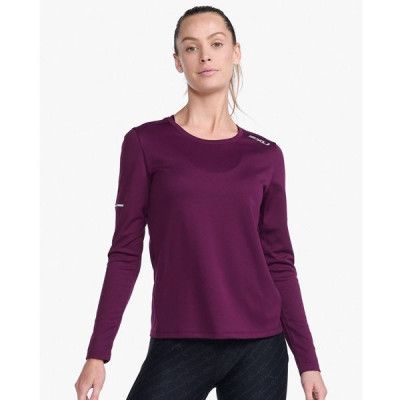 2XU Aero L/S Women Beet/Silver Reflective