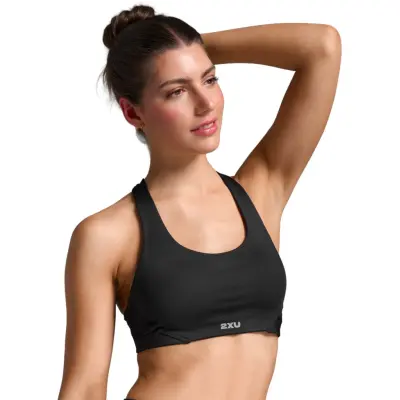 2XU Aero Mesh Medium Impact Bra W Dam Svart M | Behå