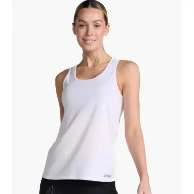 2XU Aero Singlet White/Silver Reflective