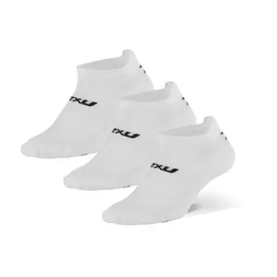 2XU Ankle Socks 3 Pack White/Black - S