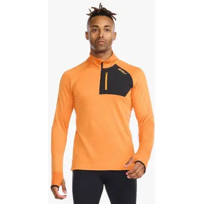 2XU Ignition 1/4 Zip M Mellanlager Tröja Turmeric/Turmeric Reflective, S