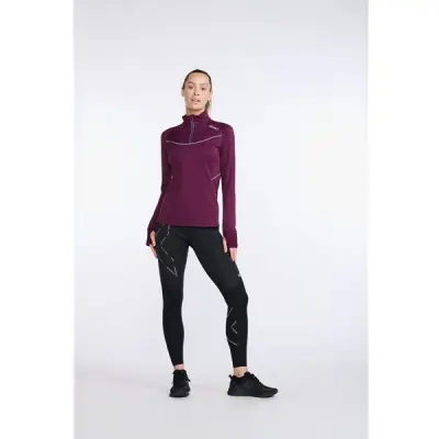 2XU Ignition 1/4 Zip Women Beet/Silver Reflective