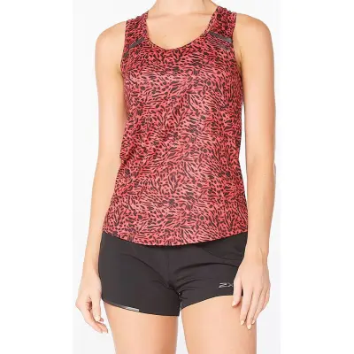 2XU Light Speed Singlet W  T-shirt Cranberry/Black Reflective, XL