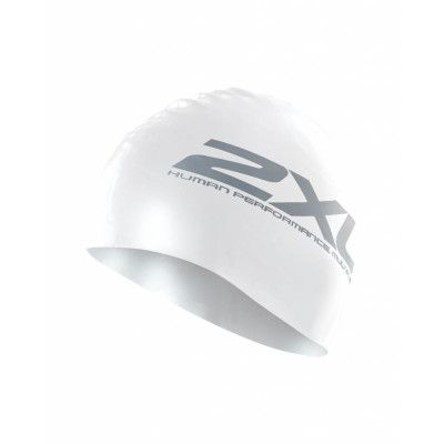2XU Silicone Swim Cap White/White