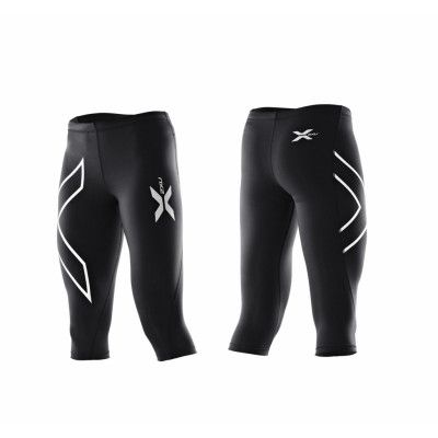 3/4 Comp Tights-W, Black/Silver Logo, Xl,  2xu