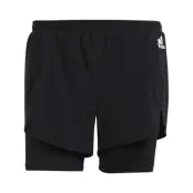 W 2in1 Sho, Black/White, L,  Shorts