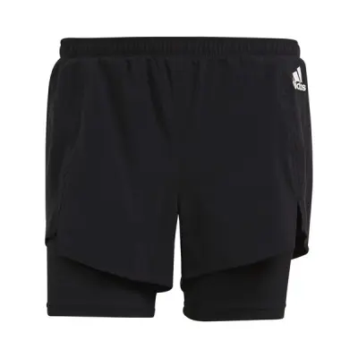 W 2in1 Sho, Black/White, M,  Träningsshorts
