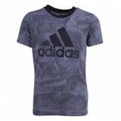 Yb Ess Aop Tee, Coreheath/Black, 140, Adidas