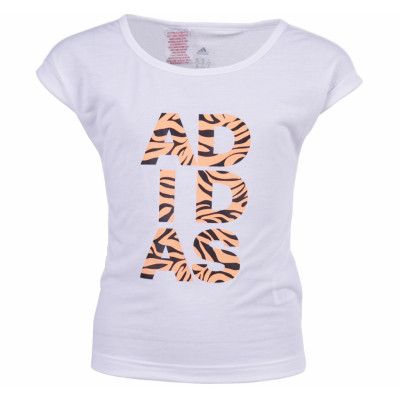 Yg W B Ling Tee, White/Flaora, 170,  Adidas