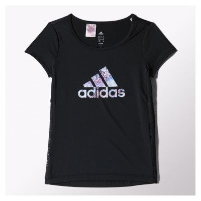 Yg W F Logo Tee, Black, 128,  Adidas