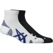 Asics 2 Pack Cushioned Run Quarter Sock Performance Black/Brilliant White - XL