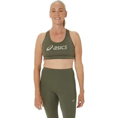 Asics Core Asics Logo Bra Mantle Green/Olive Grey