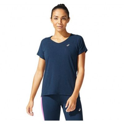 V-Neck Ss Top, French Blue, M,  Löpar-T-Shirts