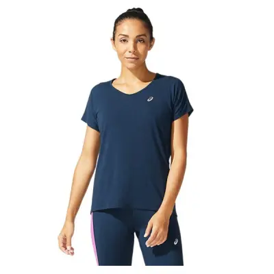 V-Neck Ss Top, French Blue, M,  Löpar-T-Shirts