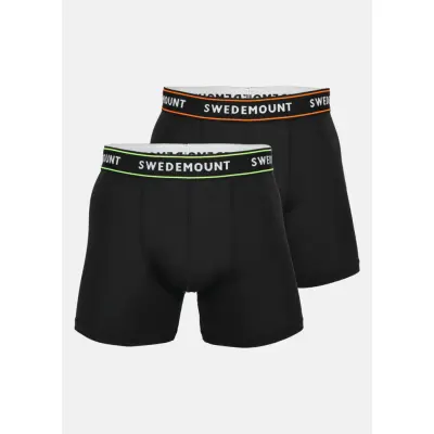 Active Boxer Shorts 2-Pack, Black/Orange/Lime, S,  Underkläder