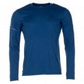 Agile Ls Tee M-Poseidon--, Blue, L,  Salomon