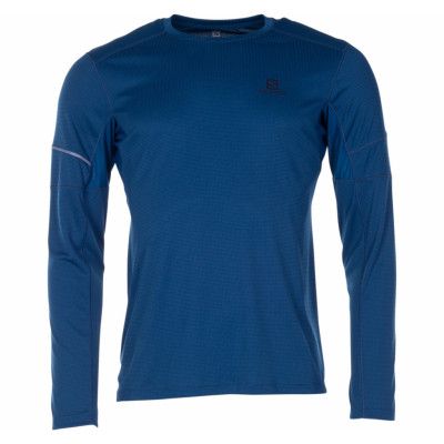 Agile Ls Tee M-Poseidon--, Blue, M,  Salomon