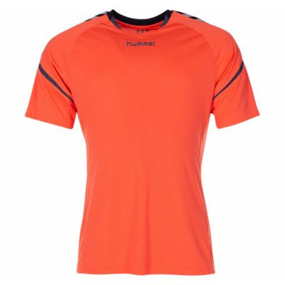 Auth. Charge Ss Poly Jersey, Nasturtium/Ombre Blue Pr, M,  Tränings-T-Shirts