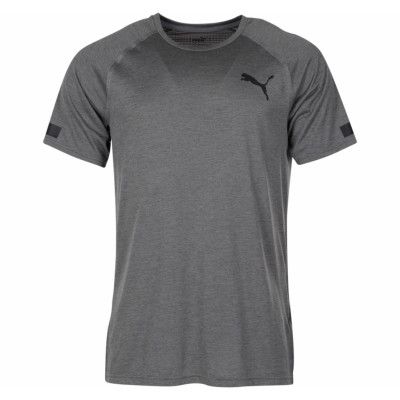 bnd tech ss tee, castor gray heather, s,  puma