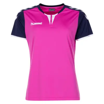 Core Womens Ss Jersey, Rose Violet/Marine Pr, Xs,  Hummel