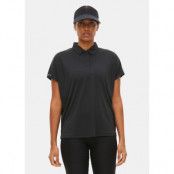 Corinne Loose Poloshirt, Black, L,  Funktionspikéer