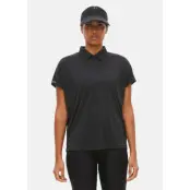 Corinne Loose Poloshirt, Black, L,  Funktionspikéer