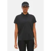 Corinne Loose Poloshirt, Black, S,  Funktionspikéer