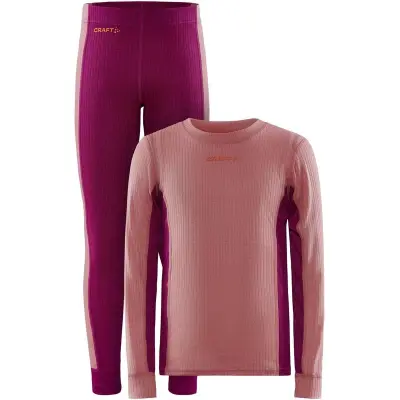 Craft Core Dry Baselayer Set Junior Underställ Set Coral/Roxo, 122/128