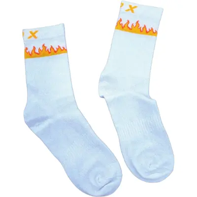 Elpex LPX Raised in Flames Socks Vit 40/42 | Löparstrumpor