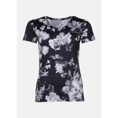 Fusion Tee W, Black/White, 34,  Tränings-T-Shirts