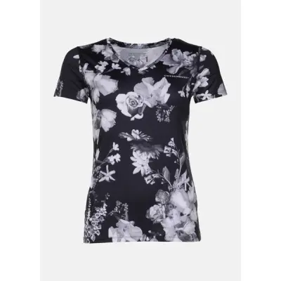 Fusion Tee W, Black/White, 40,  Tränings-T-Shirts