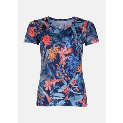 Fusion Tee W, Navy/Orange, 42,  Swedemount