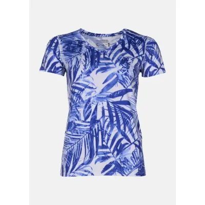 Fusion Tee W, White/Blue, 34,  Tränings-T-Shirts