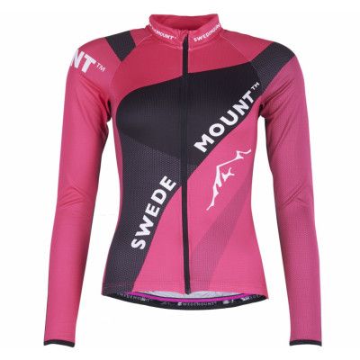 Giro L/S Bike Tee W, Black/Fresh Pink, 40,  Swedemount
