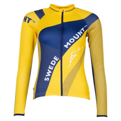 Giro L/S Bike Tee W, Navy/Yellow, 38,  Cykeltröja Lång Ärm