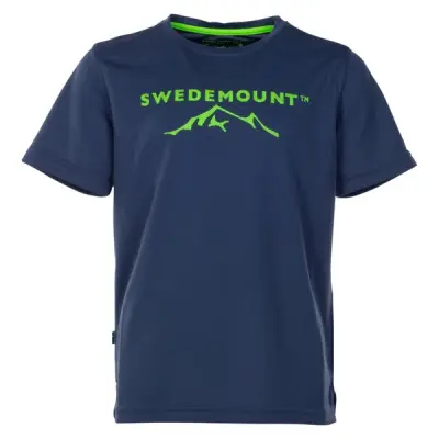 Kungshamn Tee Jr, Navy/Neon Green, 120,  Löpar-T-Shirts