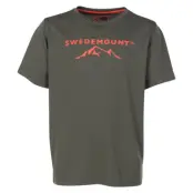 Kungshamn Tee Jr, Olive/Orange, 140,  Löpar-T-Shirts
