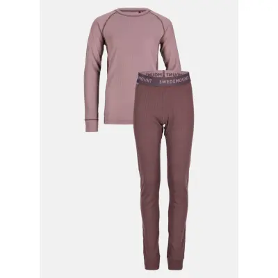 Nordic Active Base Layer Set JR II, Dk. Mauve/Pale Mauve, 160,  Funktionsunderställ
