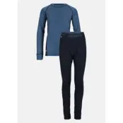 Nordic Active Base Layer Set JR II, Dk. Navy/Blue, 120,  Funktionsunderställ