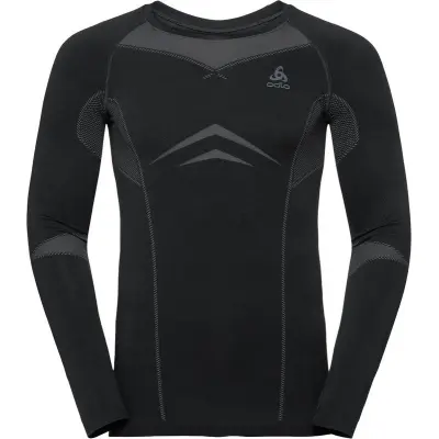 Odlo L/S Fundamentals Performance Warm M Underställ Tröja Black/Odlo Graphite Grey, L