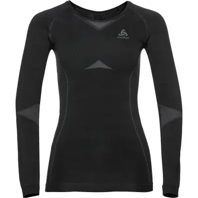 Odlo L/S Fundamentals Performance Warm W Underställ Tröja Black/Odlo Graphite Grey, XL