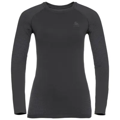 Odlo Performance Warm Eco L/S W Underställ Tröja Black/Graphite Grey, XL