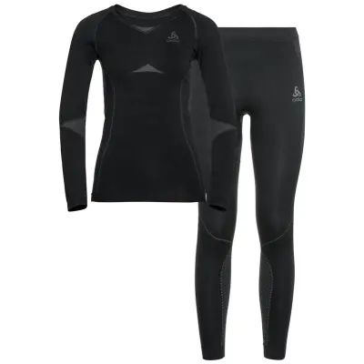 Odlo Set Fundamentals Performance Warm W Underställ Set Black/Odlo Graphite Grey, XS