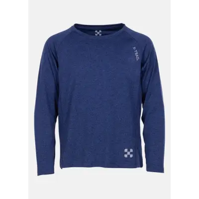 Training L/S Tee Jr, Navy Melange, 140,  X-Trail