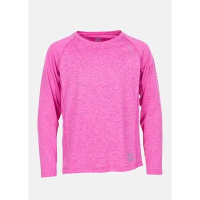 Training L/S Tee Jr, Pink Melange, 130,  Löpar-T-Shirts