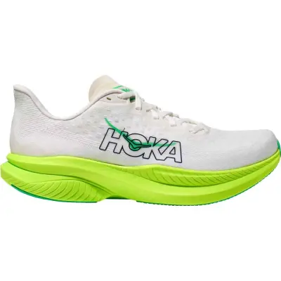 Hoka One One Mach 6 M Löparskor White/Neon Lime, US 9,5