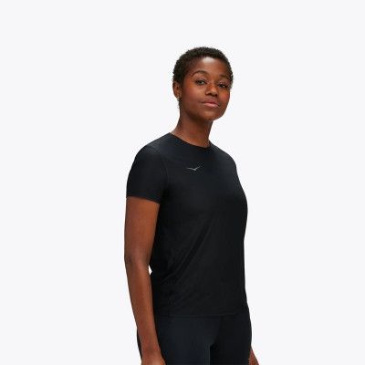 Hoka W Airolite Run Short Sleeve Black